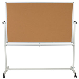 English Elm HERCULES Reversible Mobile Cork and Dry-Erase Board: Perfect for Classrooms and Meetings, 54.75"H Natural/White In Stock. Usually ships in 24 - 48 business hours YU-YCI-005-CK-GG
