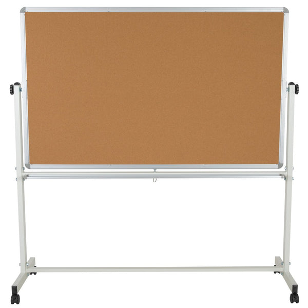 English Elm HERCULES Reversible Mobile Cork and Dry-Erase Board: Perfect for Classrooms and Meetings, 54.75"H Natural/White In Stock. Usually ships in 24 - 48 business hours YU-YCI-005-CK-GG