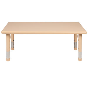 English Elm Wren Activity Table - Height Adjustable & Durable Design for Classroom, Playroom, or Home Learning Natural 24"W x 48"L YU-YCX-001-2-RECT-TBL-NAT-GG