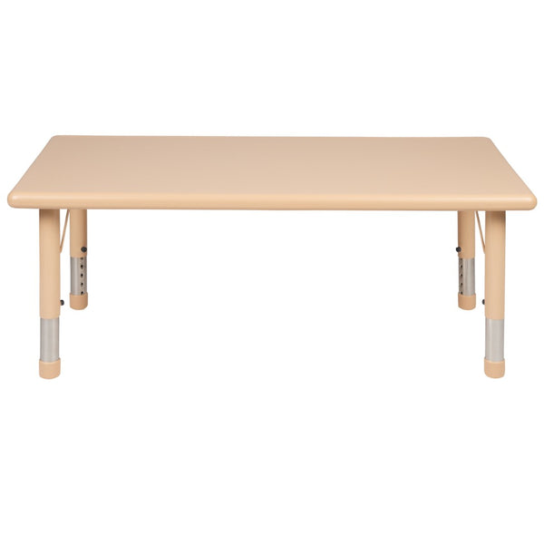 English Elm Wren Activity Table - Height Adjustable & Durable Design for Classroom, Playroom, or Home Learning Natural 24"W x 48"L YU-YCX-001-2-RECT-TBL-NAT-GG