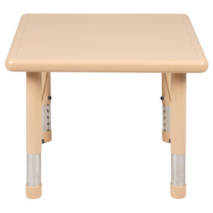 English Elm Wren Height Adjustable Activity Table for Kids – Versatile, Durable, Safe for Classrooms & Playrooms Natural 24" Square YU-YCX-002-2-SQR-TBL-NAT-GG