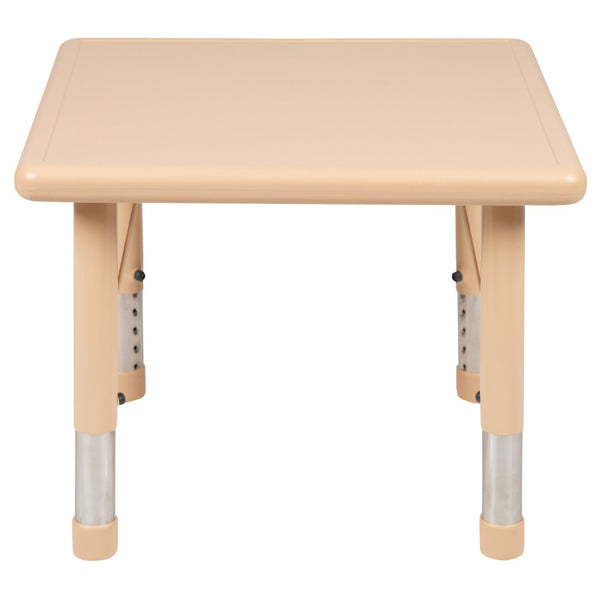 English Elm Wren Height Adjustable Activity Table for Kids – Versatile, Durable, Safe for Classrooms & Playrooms Natural 24" Square YU-YCX-002-2-SQR-TBL-NAT-GG