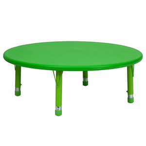 English Elm Wren Height Adjustable Activity Table for Kids - Durable, Round Design for Playrooms & Classrooms Green 45" Round YU-YCX-005-2-ROUND-TBL-GREEN-GG