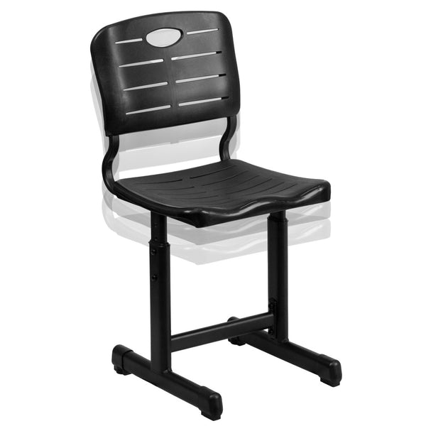 English Elm Nila Adjustable Height Black Student Chair - Ergonomic, Durable Design for Classrooms & Learning Spaces YU-YCX-09010-GG
