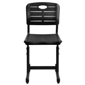 English Elm Nila Adjustable Height Black Student Chair - Ergonomic, Durable Design for Classrooms & Learning Spaces YU-YCX-09010-GG