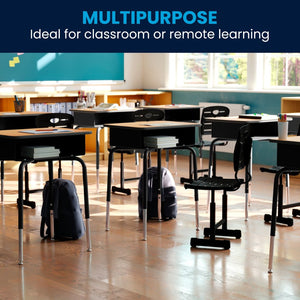 English Elm Nila Adjustable Height Black Student Chair - Ergonomic, Durable Design for Classrooms & Learning Spaces YU-YCX-09010-GG