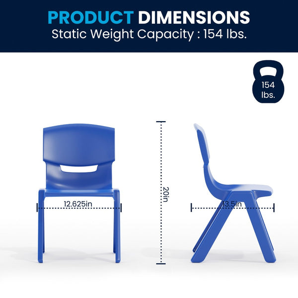 English Elm Emmy Adjustable Kids Activity Table Set for Classrooms – Perfect for Learning, Crafts, and Play! Blue 23.625"W x 47.25"L YU-YCY-060-0036-RECT-TBL-BLUE-GG