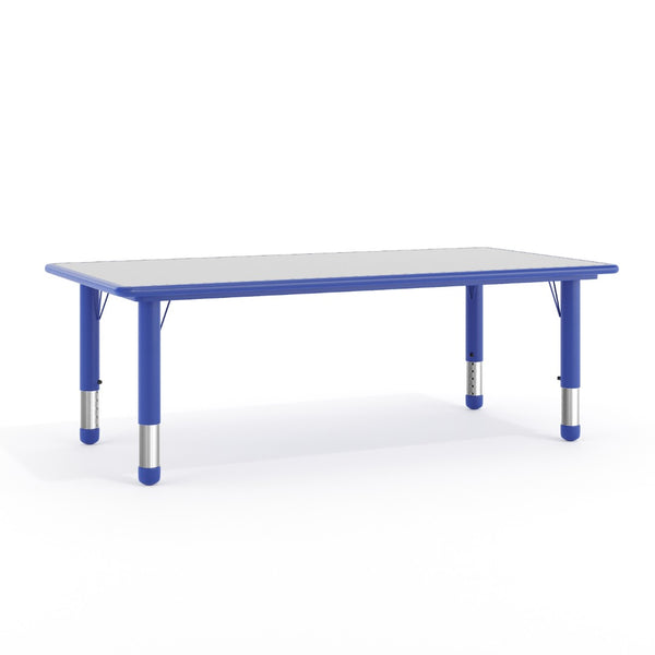 English Elm Wren Adjustable Height Kids Activity Table - Durable, Safe, Easy-Clean Design for Classrooms & Playrooms Blue 23.625"W x 47.25"L YU-YCY-060-RECT-TBL-BLUE-GG