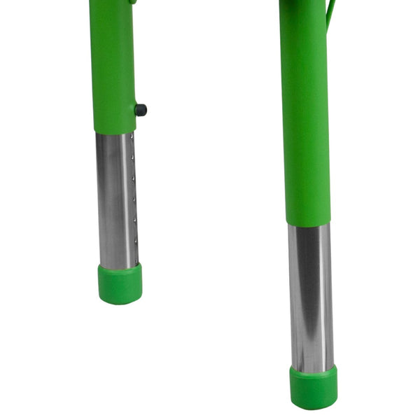 English Elm Wren Adjustable Height Kids Activity Table - Durable, Safe, Easy-Clean Design for Classrooms & Playrooms Green 23.625"W x 47.25"L YU-YCY-060-RECT-TBL-GREEN-GG