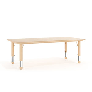 English Elm Wren Adjustable Height Kids Activity Table - Durable, Safe, Easy-Clean Design for Classrooms & Playrooms Natural 23.625"W x 47.25"L YU-YCY-060-RECT-TBL-NAT-GG