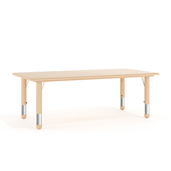 English Elm Wren Adjustable Height Kids Activity Table - Durable, Safe, Easy-Clean Design for Classrooms & Playrooms Natural 23.625"W x 47.25"L YU-YCY-060-RECT-TBL-NAT-GG