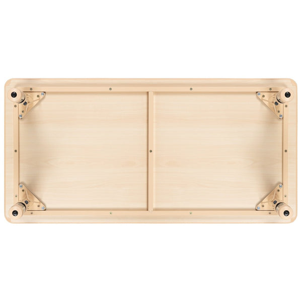 English Elm Wren Adjustable Height Kids Activity Table - Durable, Safe, Easy-Clean Design for Classrooms & Playrooms Natural 23.625"W x 47.25"L YU-YCY-060-RECT-TBL-NAT-GG