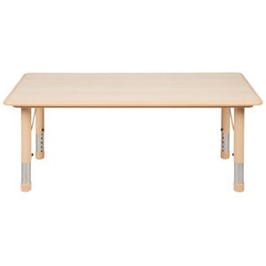 English Elm Wren Adjustable Height Kids Activity Table - Durable, Safe, Easy-Clean Design for Classrooms & Playrooms Natural 23.625"W x 47.25"L YU-YCY-060-RECT-TBL-NAT-GG