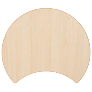 English Elm Wren Crescent Activity Table - Height Adjustable, Durable Plastic, Ideal for Classrooms & Playrooms YU-YCY-093-CIR-TBL-NAT-GG