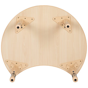 English Elm Wren Crescent Activity Table - Height Adjustable, Durable Plastic, Ideal for Classrooms & Playrooms YU-YCY-093-CIR-TBL-NAT-GG