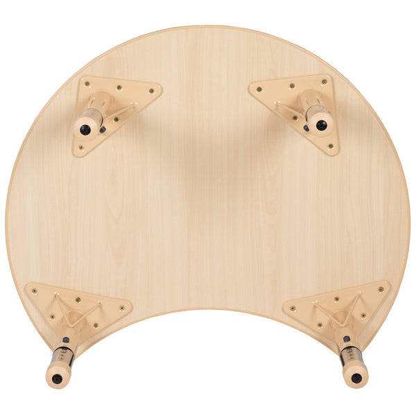 English Elm Wren Crescent Activity Table - Height Adjustable, Durable Plastic, Ideal for Classrooms & Playrooms YU-YCY-093-CIR-TBL-NAT-GG