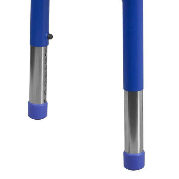 English Elm Wren Rectangular Height Adjustable Activity Table for Kids – Durable, Safe for Classrooms & Playrooms Blue 21.875"W x 26.625"L YU-YCY-098-RECT-TBL-BLUE-GG