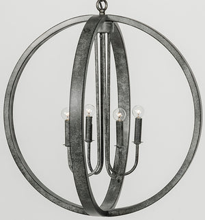 Noir Abel Pendant Light - Industrial Steel Sphere Design, Handmade Character for Modern Rustic Interiors LAMP422