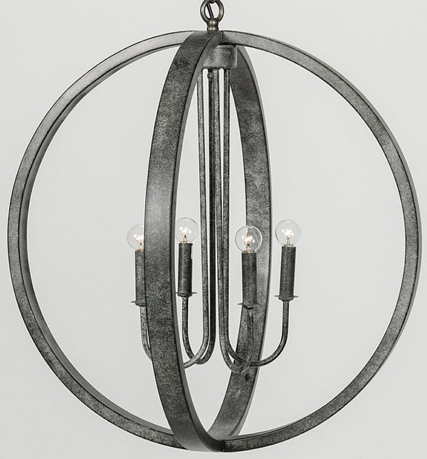 Noir Abel Pendant Light - Industrial Steel Sphere Design, Handmade Character for Modern Rustic Interiors LAMP422