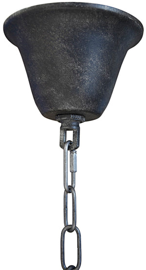 Noir Abel Pendant Light - Industrial Steel Sphere Design, Handmade Character for Modern Rustic Interiors LAMP422