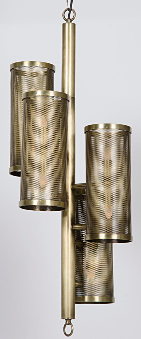 Noir Pisa Pendant Light - Antique Brass Finish, Elegant Metal Design for Dining Rooms & Living Spaces LAMP573MB