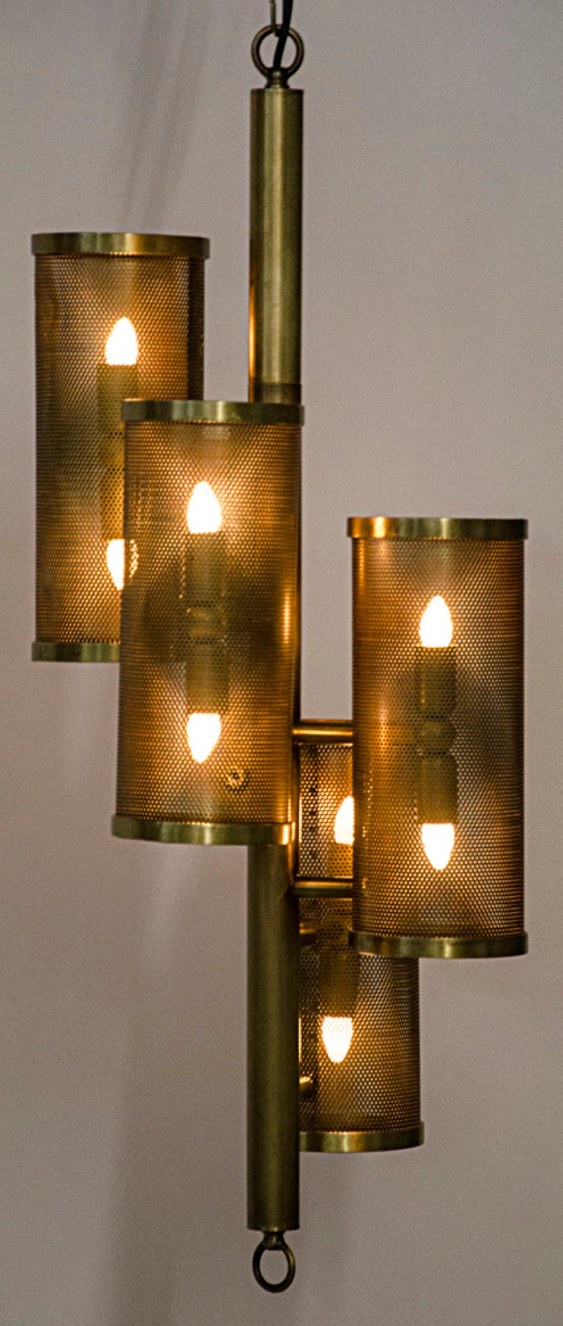 Noir Pisa Pendant Light - Antique Brass Finish, Elegant Metal Design for Dining Rooms & Living Spaces LAMP573MB