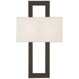 Robert Abbey Doughnut Wall Sconce Deep Patina Bronze Finish Snowflake Fabric Shade