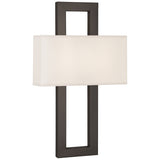 Robert Abbey Doughnut Wall Sconce Deep Patina Bronze Finish Snowflake Fabric Shade