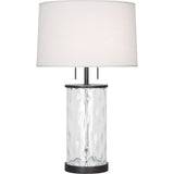 Robert Abbey Gloria Table Lamp Deep Patina Bronze Finish with Wavy Glass Body Oyster Linen Shade