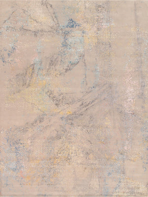 Pasargad Home Modern Hand-knotted Area Rug – Elegant Abstract Design In Premium Viscose Silk & Wool   Prj-15c 9x12