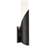 Robert Abbey Michael Berman Brut Wall Sconce Deep Patina Bronze Frosted Cased White Glass Shade