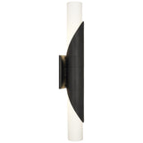 Robert Abbey Michael Berman Brut Wall Sconce Deep Patina Bronze Frosted Cased White Glass Shades