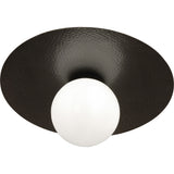 Robert Abbey Dal Flushmount Deep Patina Bronze Finish with White Glass Shade White Glass Shades