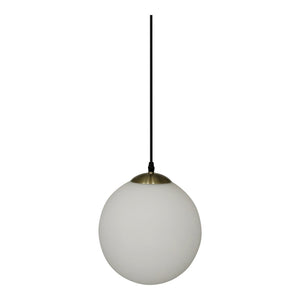 Moe's Home Sol Pendant Light - Antique Brass & Frosted Glass, Retro Chic Design For Modern Home Elegance Yellow Iron Lamp And Canopy,Frosted Glass Shade Za-1001-51