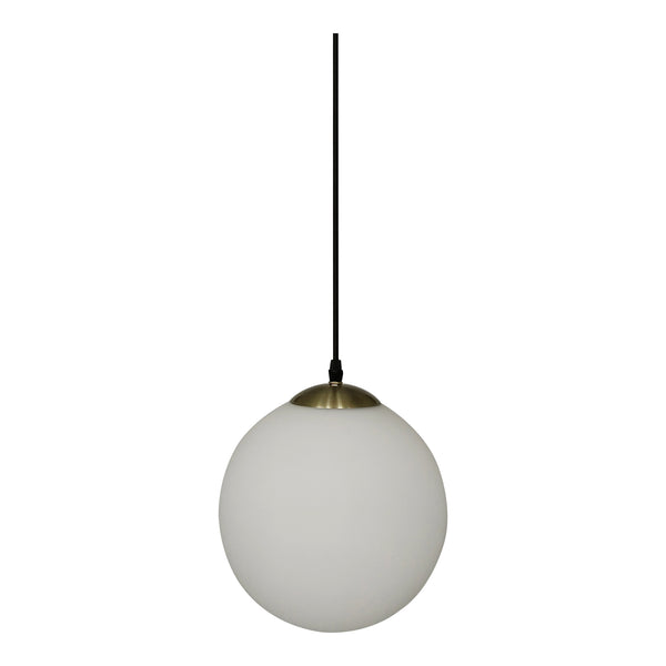 Moe's Home Sol Pendant Light - Antique Brass & Frosted Glass, Retro Chic Design For Modern Home Elegance Yellow Iron Lamp And Canopy,Frosted Glass Shade Za-1001-51