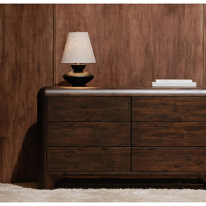 Moe's Home Dell Table Lamp - Elegant Abstract Base With Classic Fabric Shade For Timeless Home Décor Style Black Polyresin Base,Fabric Shade Za-1007-02