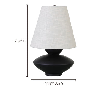 Moe's Home Dell Table Lamp - Elegant Abstract Base With Classic Fabric Shade For Timeless Home Décor Style Black Polyresin Base,Fabric Shade Za-1007-02
