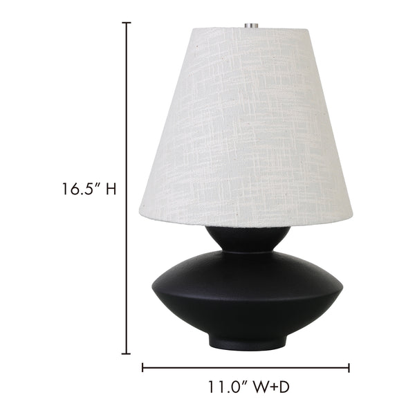 Moe's Home Dell Table Lamp - Elegant Abstract Base With Classic Fabric Shade For Timeless Home Décor Style Black Polyresin Base,Fabric Shade Za-1007-02