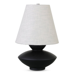 Moe's Home Dell Table Lamp - Elegant Abstract Base With Classic Fabric Shade For Timeless Home Décor Style Black Polyresin Base,Fabric Shade Za-1007-02