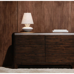 Moe's Home Dell Table Lamp - Elegant Abstract Base With Classic Fabric Shade For Timeless Home Décor Style White Polyresin Base,Fabric Shade Za-1007-18