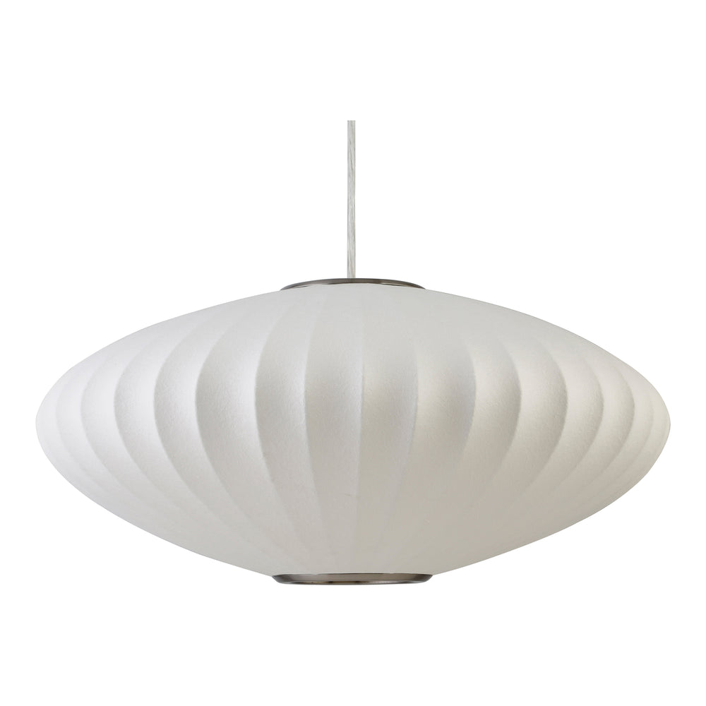 Moe's Home Lys Pendant Light - Ethereal Mid-century Charm With Delicate Cocoon Design For Enchanting Spaces White Fabric Shade Za-1008-18