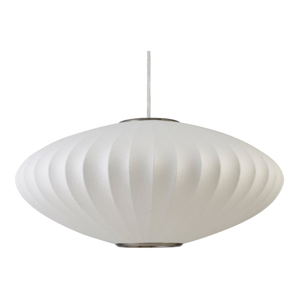 Moe's Home Lys Pendant Light - Ethereal Mid-century Charm With Delicate Cocoon Design For Enchanting Spaces White Fabric Shade Za-1008-18