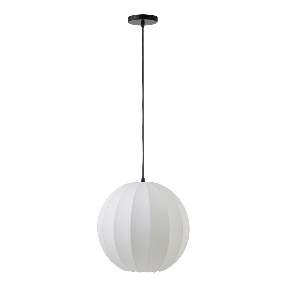 Moe's Home Illume Pendant Light - Ethereal Mid-century Charm With Enchanting Spherical Silk Shade Design White Fabric Shade Za-1009-18