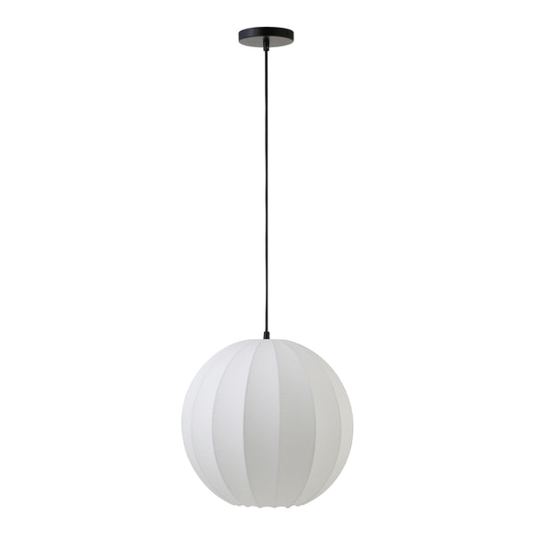 Moe's Home Illume Pendant Light - Ethereal Mid-century Charm With Enchanting Spherical Silk Shade Design White Fabric Shade Za-1009-18
