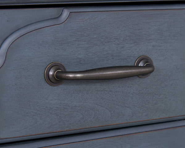 Legends Furniture Bridgevine Home Americana 84 In Tv Stand For Tvs Up To 90 Inches, No Assembly Required, Corduroy Blue Finish Blue Solids And Veneers Zamr-1784