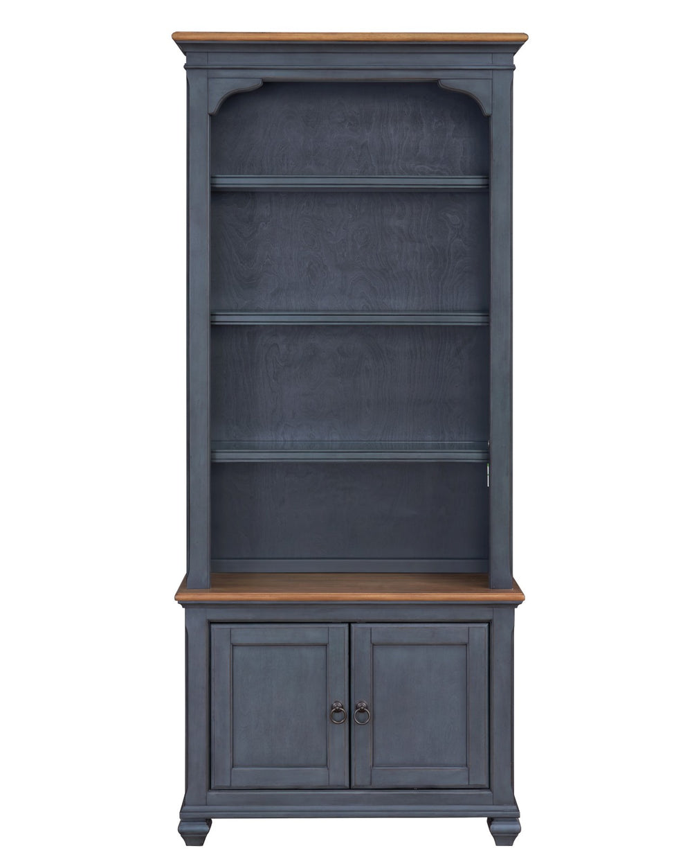 Legends Furniture Bridgevine Home Americana 79 Inch Universal Pier Bookcase, No Assembly Required, Corduroy Blue Finish Blue Solids And Veneers Zamr-3000