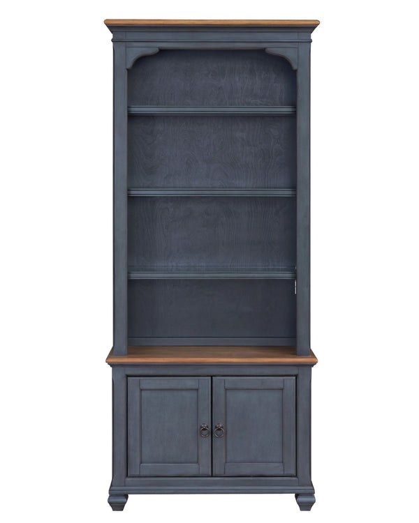 Legends Furniture Bridgevine Home Americana 79 Inch Universal Pier Bookcase, No Assembly Required, Corduroy Blue Finish Blue Solids And Veneers Zamr-3000