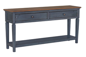 Legends Furniture Bridgevine Home Americana 60 Inch Sofa Table, No Assembly Required, Corduroy Blue Finish Blue Solids And Veneers Zamr-4300