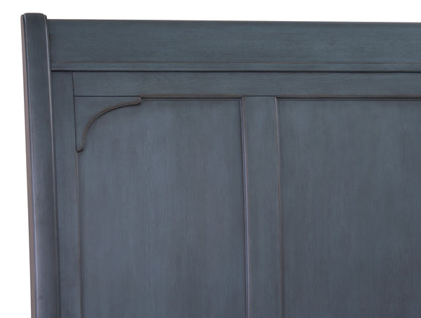 Legends Furniture Bridgevine Home Americana King Size Sleigh Bed, Corduroy Blue Finish Blue  Zamr-7000kg