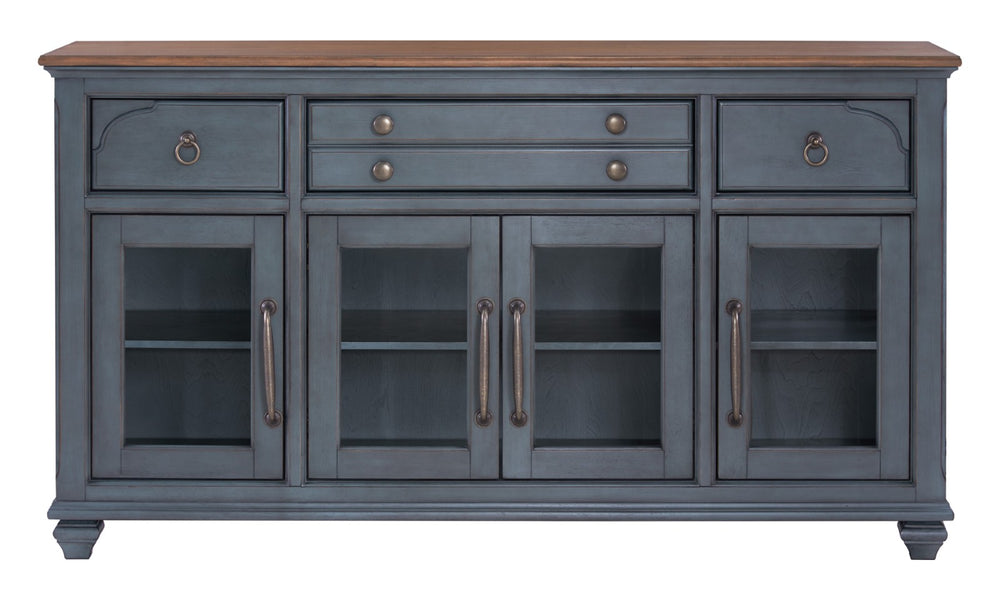 Legends Furniture Bridgevine Home Americana Server, No Assembly Required, Corduroy Blue Finish Blue  Zamr-8200